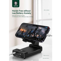 Green Lion Power Bank 10000mAh and Foldable Mobile Stand, Black