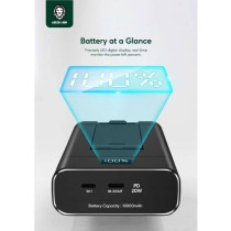 Green Lion Power Bank 10000mAh and Foldable Mobile Stand, Black