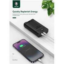 Green Lion Power Bank 10000mAh and Foldable Mobile Stand, Black