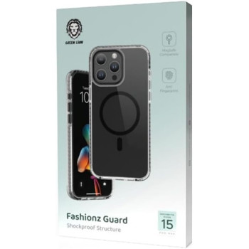 Green Lion for iPhone 15 Pro Case Compatible with MagSafe - Fashionz Guard Case Anti Scratch Drop Resistant Shockproof Full Slim Bumper Protection Back Cover for iPhone 15 Pro 6.1, Black