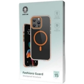 Green Lion for iPhone 15 Pro Max Case Fashionz Guard Case Compatible with MagSafe Anti Scratch Drop Resistant Shockproof Full Slim Protection Back Cover for iPhone 15 Pro Max 6.7, Orange