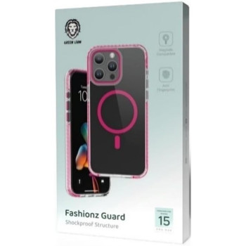 Green Lion for iPhone 15 Pro Max Case Fashionz Guard Case Compatible with MagSafe Anti Scratch Drop Resistant Shockproof Full Slim Protection Back Cover for iPhone 15 Pro Max 6.7, Pink