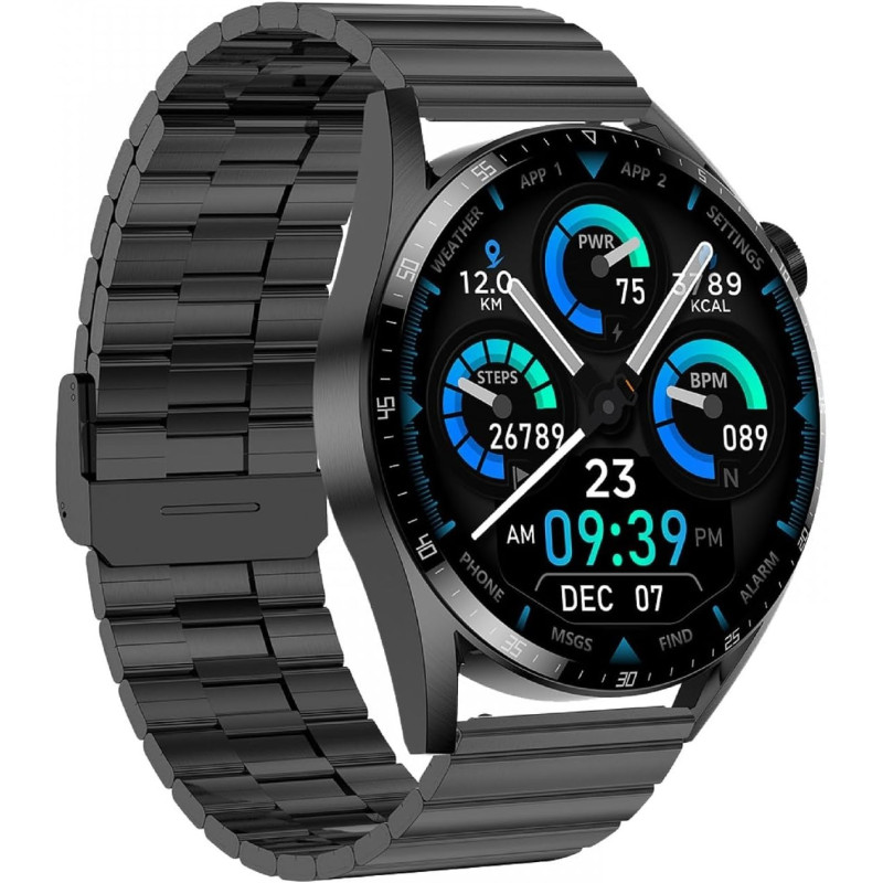 Green Lion G Master Smart Watch, Black, Stainless Steel