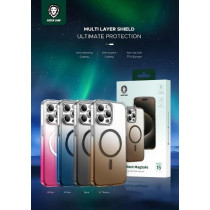 Green Lion for iPhone 15 Pro Case Gradient Case Compatible with MagSafe Anti-Scratch Drop Resistant Protective Shockproof Full Bumper Protection Back Cover for iPhone 15 Pro 6.1, Brown and Blue