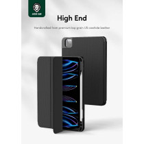 Green Lion Hogo Premium Leather Tablet Case with Pencil Holder for iPad 11 10.9, Stable Trifold Stand, Full Body Drop Protection, Soft TPU Easy Install and Remove, Auto Wake Sleep, Black