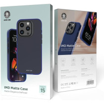 Green Lion for iPhone 15 Pro Max Case IMD Matte Case Anti-Scratch Drop Resistant Protective Cover - Shockproof Full Slim Bumper Protection Back Cover For iPhone 15 Pro Max 6.7 Inch, Blue
