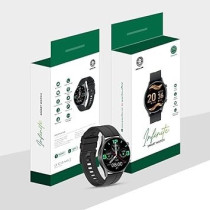 Green Lion Infinite Round Smart Watch, 290 mAh Battery, HD Touch Screen, Blood Pressure, Sport Mode, Heart Rate, IP67 Waterproof, 25 Days Stand-By, Call Social notification, Black