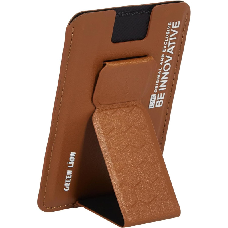 Green Lion Innovative Magsafe Wallet Stand, Brown