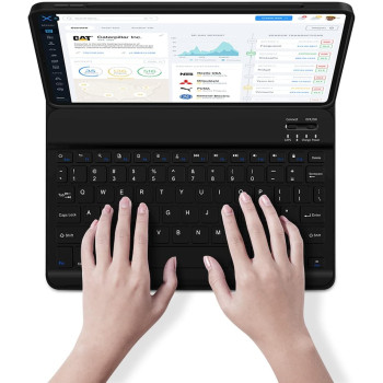 Green Lion Premium Leather Case With Wireless Keyboard English/Arabic for Apple iPad Mini6 8.3 Inch 2021, Black