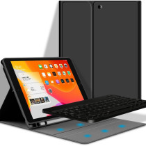 Green Lion Premium Leather Case With Wireless Keyboard English/Arabic for Apple iPad Mini6 8.3 Inch 2021, Black