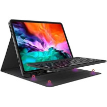 Green Lion Leather Premium Case with Arabic English Wireless Keyboard for iPad 10.2 Inch 2019, Black