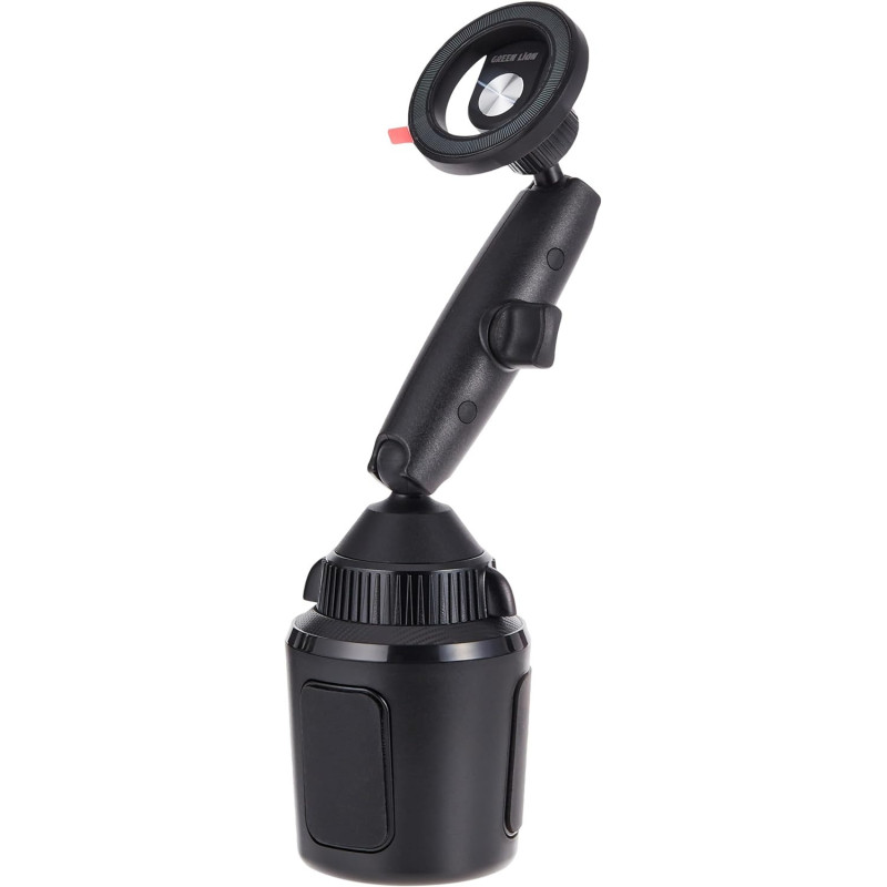 Green Lion Innovative Cup Holder With Alloy Steel and Rubber- Black