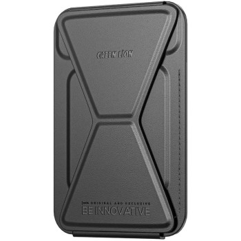Green Lion Modern Silicone Magnetic Wallet For Men with Foldable Stand - Black