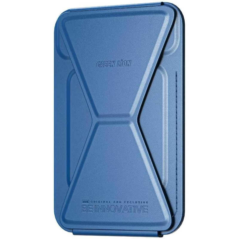 Green Lion Modern Silicone Magnetic Wallet For Men with Foldable Stand - Blue