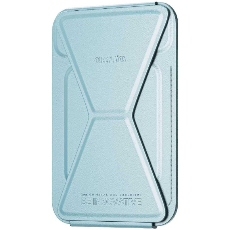 Green Lion Modern Silicone Magnetic Wallet For Men with Foldable Stand - Light Blue