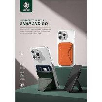 Green Lion Modern Silicone Magnetic Wallet For Men with Foldable Stand -Orange