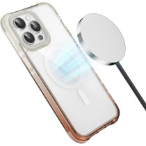 Green Lion Full Slim Bumper Protection Back Cover for iPhone 15 Pro 6.1" - Compatible with MagSafe, Gradio Anti Collision Corner, Anti-Scratch, Drop Resistant - Grey/Orange