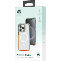 Green Lion Full Slim Bumper Protection Back Cover for iPhone 15 Pro 6.1" - Compatible with MagSafe, Gradio Anti Collision Corner, Anti-Scratch, Drop Resistant - Grey/Orange