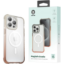 Green Lion Full Slim Bumper Protection Back Cover for iPhone 15 Pro 6.1" - Compatible with MagSafe, Gradio Anti Collision Corner, Anti-Scratch, Drop Resistant - Grey/Orange