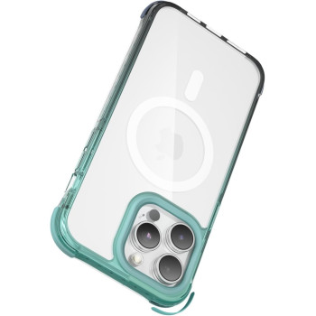 Green Lion Full Slim Bumper Protection Back Cover for iPhone 15 Pro 6.1" - Compatible with MagSafe, Gradio Anti Collision Corner, Anti-Scratch, Drop Resistant - Grey/Green