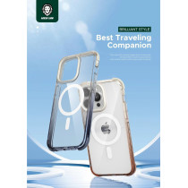 Green Lion Full Slim Bumper Protection Back Cover for iPhone 15 Pro 6.1" - Compatible with MagSafe, Gradio Anti Collision Corner, Anti-Scratch, Drop Resistant - Grey/Green