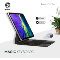 Green Lion Magic Keyboard for (Arabic/English) 500mAh Compatible with IPad 12.9 inch, Wireless Connectivity, Magnetic Strong Suction, Foldable -Black
