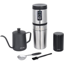 Green Lion Portable Coffee Maker, Coffee Grinder, Coffee Filter Kettle Stainless Steel - Black