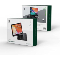 Green Lion iPad Rotatable Keyboard Case with Pencil Holder for iPad Pro 12.9", Multi-Color Backlight Bluetooth Keyboard, Backlit, Scissor Button - Black
