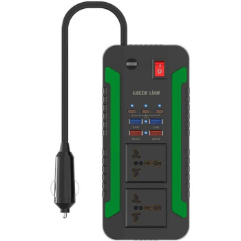 Green Lion Power Extension Hub Spark 300 with 3 Type-C PD Port, 4 USB-A, 2 AC Socket, High Voltage Protection, Multi Port Hub, UK Plug, Black
