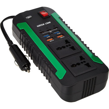 Green Lion Spark Power Inverter 300W with Overheat and High Voltage Protection, Black
