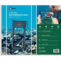 Green Lion Strong Waterproof Bag 6.7 Inch 30M Waterproof and Camera Friendly, Black
