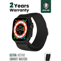 Green Lion Ultra Active Smart Watch 49mm, 2.16 inches Screen Size, Bluetooth connectivity, Dust Proof Protection, IP68 Waterproof, Health Monitor, Black