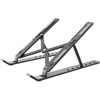 Green Lion X-Foldable Laptop Stand with metal and Anti Slip Silicon Pad, Grey