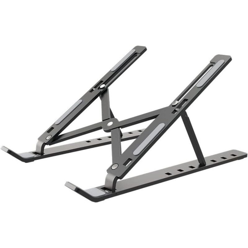 Green Lion X-Foldable Laptop Stand with metal and Anti Slip Silicon Pad, Grey