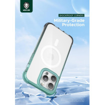 Green Lion for iPhone 15 Pro Max Case 6.7"- Anti-Scratch - Drop Resistant - Grey/Blue