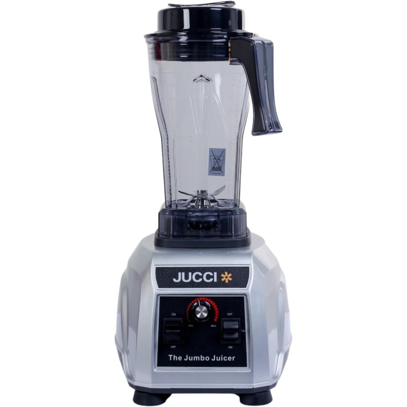 Jucci 1600 Watt Digital Commercial Blender Mixer Grinder With Unbreakable Jars for Home Hotels Restaurants Catering, Silver