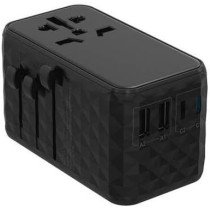Powerology Universal GaN Super Charger 100W X2 Type C port and X2 USB A 15W port - Black