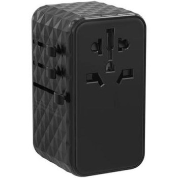 Powerology Universal GaN Super Charger 100W X2 Type C port and X2 USB A 15W port - Black