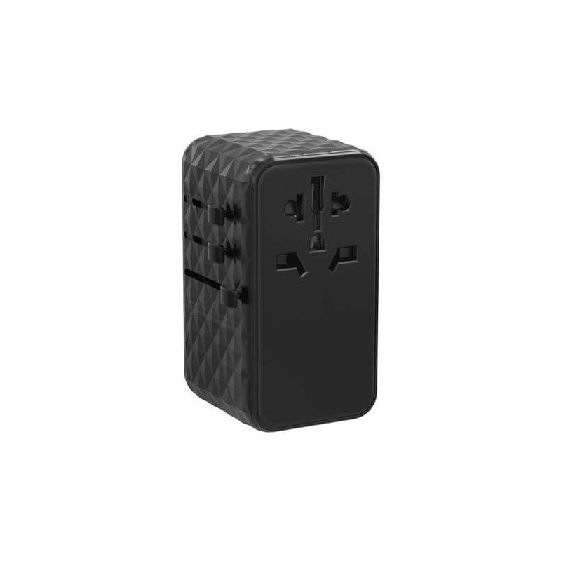 Powerology Universal GaN Super Charger 100W X2 Type C port and X2 USB A 15W port - Black