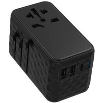 Powerology Universal GaN Super Charger 100W X2 Type C port and X2 USB A 15W port - Black