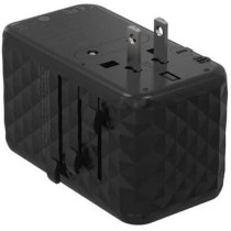 Powerology Universal GaN Super Charger 100W X2 Type C port and X2 USB A 15W port - Black