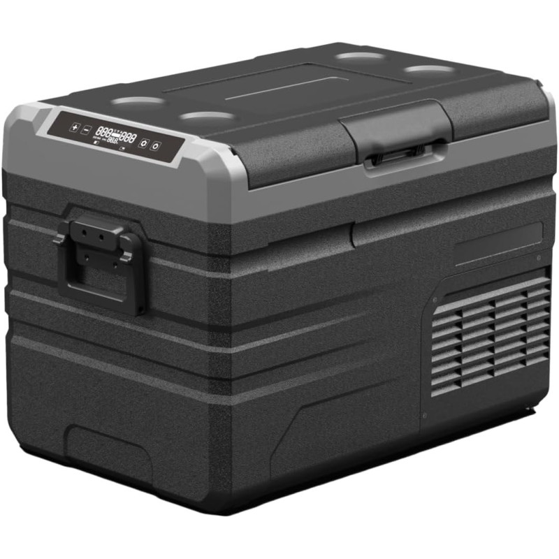 Powerology 37L Smart Dual Compartment Fridge And Freezer, Upto -20C, Versatile Cooler For Outdoor Adventure, 15600mAh Battery Capacity, Compatible With Android/IOS App