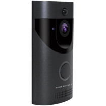 Powerology Smart Video Doorbell With Two Way Talk, Motion Sensor, Mobile Notification,166 Degree, Night Vision, IPX4 Water Resistant, Up to 32GB Compatible with iOS/Android App, Black