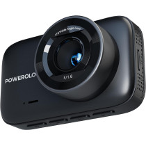 Powerology 4K Dash Camera Ultra With High Utility Built in Sensors, Arabic Language Enabled, Wide Dynamic Range,170° 5-Lane View, Motion Sensor - Black