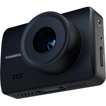 Powerology Car Dash Camera 1080p with Upto 32Gb Card Support, Arabic Language, IPS Display, 125° 3-Line View, Motion Sensor for Parking Guard and Dedicated iOS/Android App