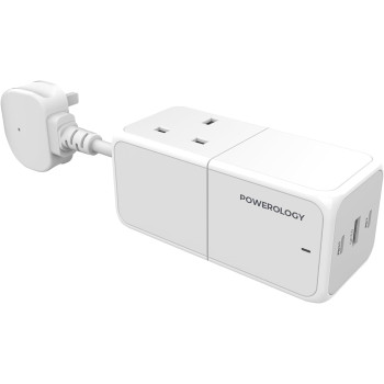 Powerology 65W USB Power Strip with Dual Power Sockets