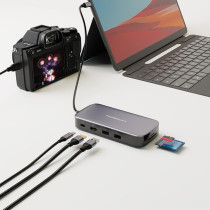 Powerology 512 GB USB-C Hub and SSD Drive All-In-One Connectivity and Storage, Black