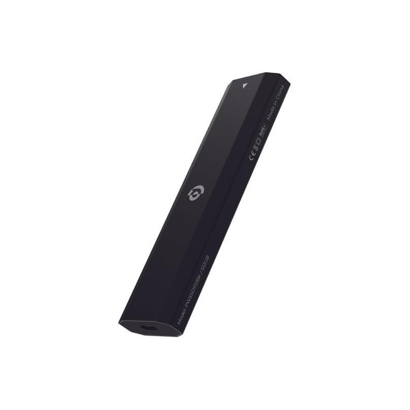 Powerology 256GB Dual Protocol Portable SSD Drive with Extremely Fast Transmission Rate, Black