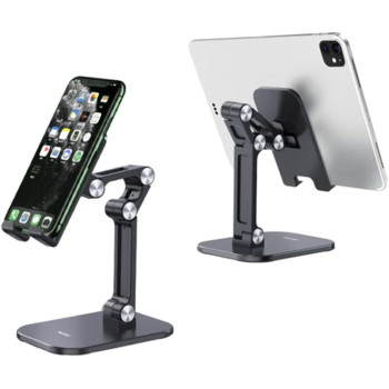 Yesido Double Folding free Rotation Support Mobile Phone Holder and 7.9 inch Tablet, Black