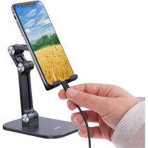 Yesido Double Folding free Rotation Support Mobile Phone Holder and 7.9 inch Tablet, Black